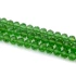 Kristály fazettált button szál, lime zöld, 10x8 mm, kb. 48 cm, 63-65 szem/szál
