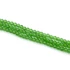 Kristály fazettált button szál, lime zöld, 4x3 mm, kb. 40 cm, 123-127 szem/szál