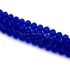 Kristály fazettált button szál, sötétkék, 10x8 mm, kb. 48 cm, 63-65 szem/szál