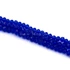 Kristály fazettált button szál, sötétkék, 6x5 mm, kb. 40 cm, 85-88 szem/szál