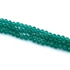 Kristály fazettált button szál, tengerzöld, 6x5 mm, kb. 40 cm, 85-88 szem/szál