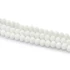 Kristály fazettált button szál, fehér, opak, tejfehér, 8x6 mm, kb. 40 cm, 65-68 szem/szál