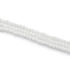 Kristály fazettált button szál, fehér, opak, tejfehér, 4x3 mm, kb. 40 cm, 123-127 szem/szál