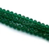 Kristály fazettált button szál, zöld, 8x6 mm, kb. 40 cm, 65-68 szem/szál