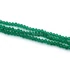 Kristály fazettált button szál, zöld, 4x3 mm, kb. 40 cm, 123-127 szem/szál