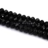 Kristály fazettált button szál, fekete, 10x8 mm, kb. 48 cm, 63-65 szem/szál