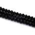Kristály fazettált button szál, fekete, 8x6 mm, kb. 40 cm, 65-68 szem/szál