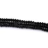 Kristály fazettált button szál, fekete, 4x3 mm, kb. 40 cm, 123-127 szem/szál