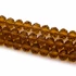 Kristály fazettált button szál, aranysárga, 10x8 mm, kb. 48 cm, 63-65 szem/szál