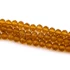 Kristály fazettált button szál, aranysárga, 8x6 mm, kb. 40 cm, 65-68 szem/szál