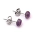 Ametiszt cabochon fülbevaló nemesacél szerelékkel, 6 mm