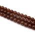 Jáde golyós szál, sötétbarna, színezett, 6 mm, kb. 38 cm