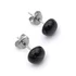 Ónix cabochon fülbevaló nemesacél szerelékkel, 8 mm