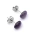 Ametiszt cabochon fülbevaló nemesacél szerelékkel, 6x8 mm