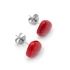 Bambuszkorall cabochon kő, csepp, piros, 10 mm, 2 db