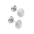 Hegyikristály cabochon fülbevaló nemesacél szerelékkel, 8 mm
