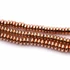 Hematit button szál, rosegold szín, 6 mm, kb. 38 cm