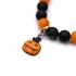 Halloween női gumis ásvány karkötő, 2 db charmmal